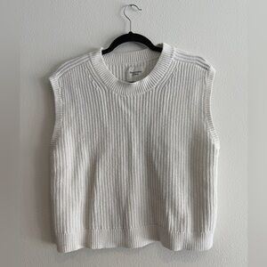 Abercrombie & Fitch White Knit Sleeveless Sweater